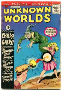 Unknown Worlds #43 1965- ACG Silver Age-  Witch ray gun cover G