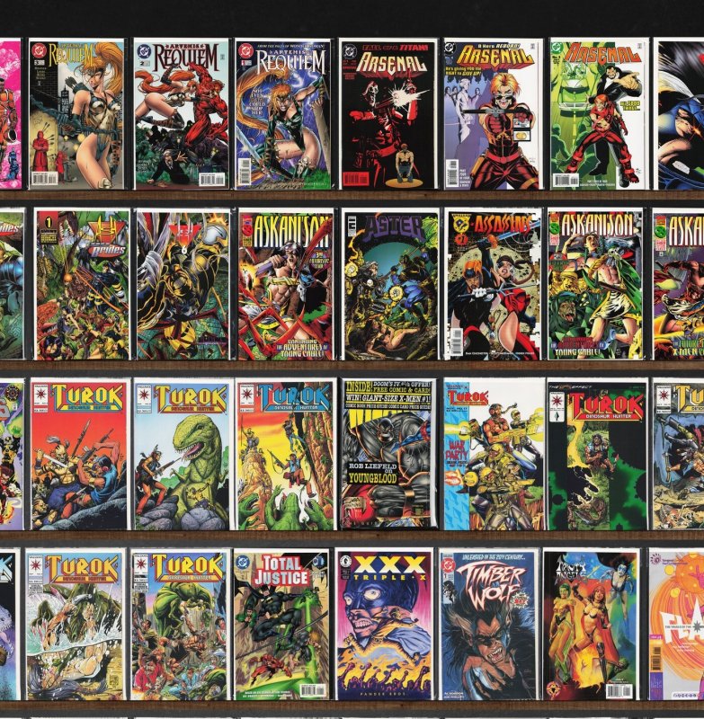 Huge Lot 150+ Comics with Turok, Dinosaur Hunter, Armorines, Ash & More!