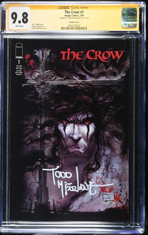 The Crow (1999) # 1 (CCC SS 9.8 WP) Signed Full Todd McFarlane * Variant