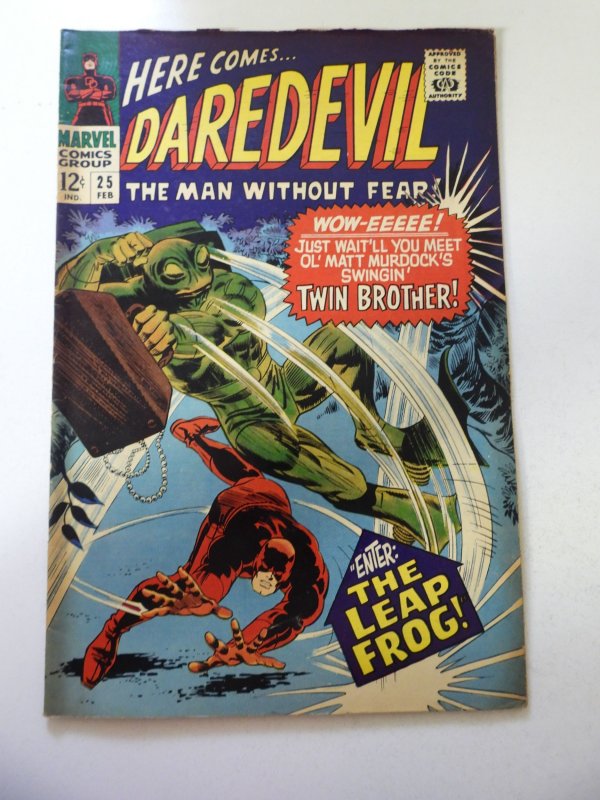 Daredevil #25 (1967) 1st App of Leap Frog! VG+ Condition small moisture stain bc