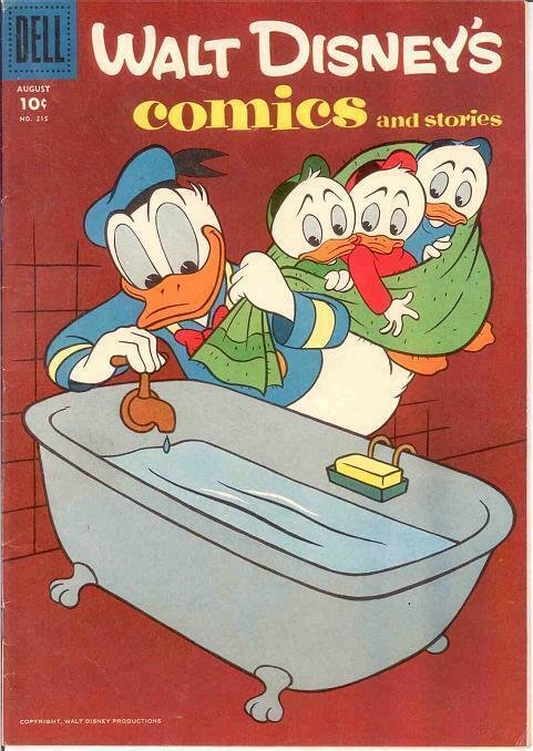WALT DISNEYS COMICS & STORIES 215 F+  Aug. 1958 COMICS BOOK