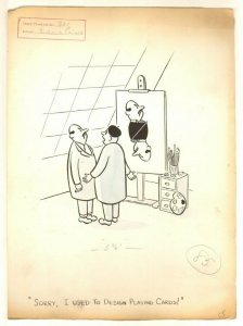 Playing Card Artist Gag - 1950's Signed art by Dick Cavalli