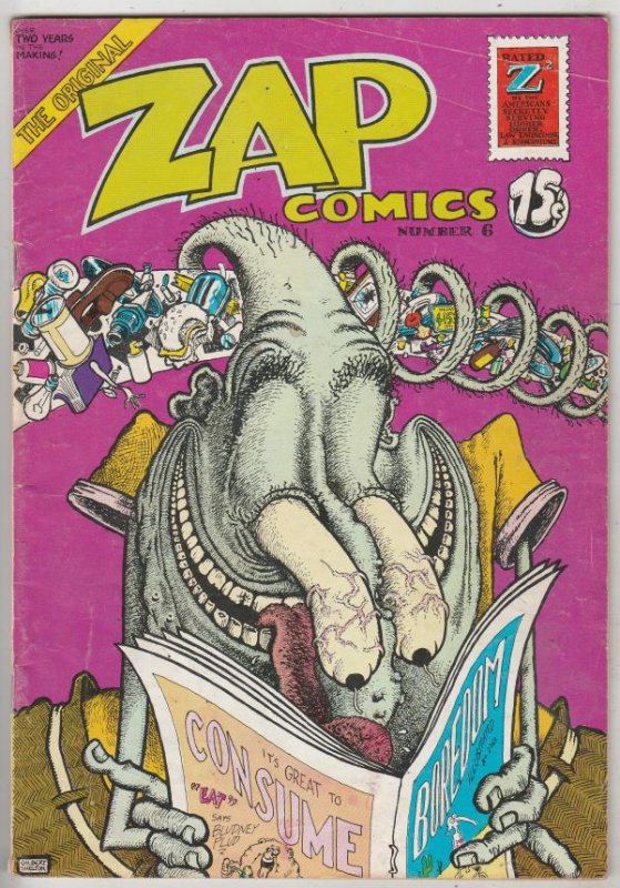 Zap #6 (Jan-73) VG Mid-High-Grade Mr. Natural, Flaky Foont, Star-Eyed Stella,...