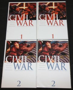 Marvel CIVIL WAR #1-7 - 14pc Mid-High Grade Comic Lot VF-NM Avengers Duplication