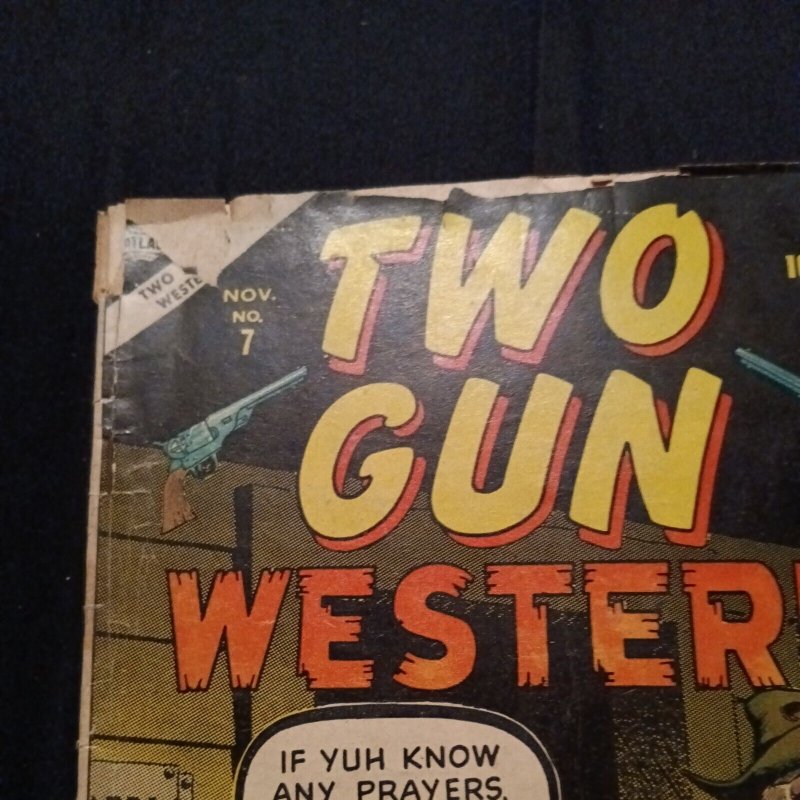 Two Gun Western comic #7 silver age 1956 Atlas Comics Fargo Kid colt six guns