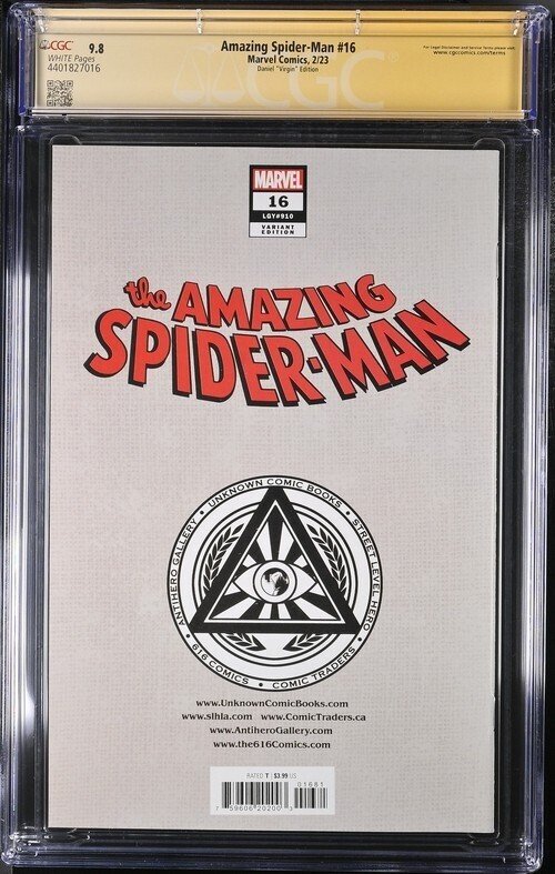 Amazing Spider-Man (2023) # 16 (CGC 9.8 SS) Signed Tony Daniel Virgin  Census=1