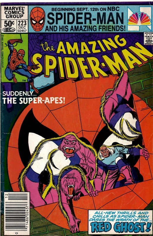 Amazing Spiderman #223 VINTAGE 1982 Marvel Comics Super Apes