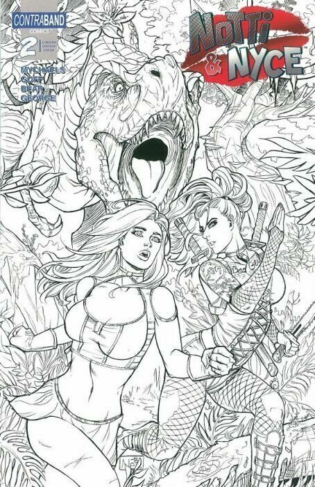 NOTTI & NYCE #2 (2013) WONDERCON T-REX 2 COVER SET BY NEIL RUFFINO NM.