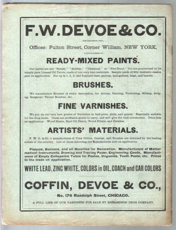 National Druggist 6/4/1886-cocaine ads-diarrhea remedy-historic-rare-VG