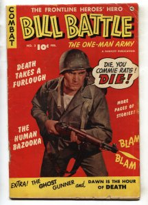 Bill Battle The One-Man Army #3 1953- Fawcett -Commie Rats cover!!-comic book