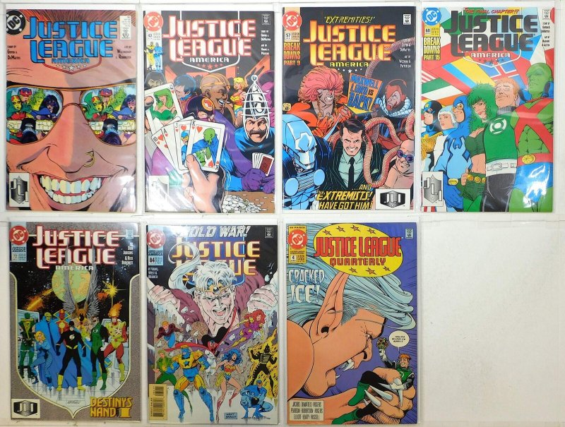 Justice League America Lot 7 #30, 43, 57, 60, 72, 84, Quarterly 4 1989 DC Comics