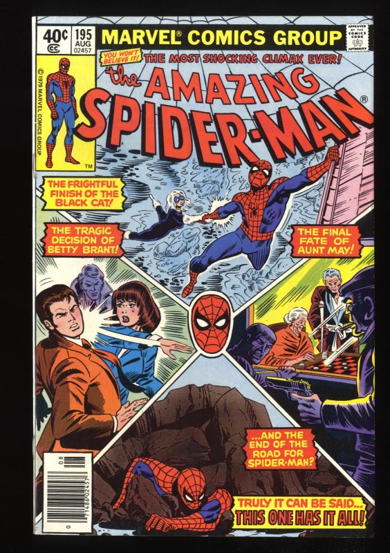 Amazing Spider-Man #195 VF+ 8.5 2nd Black Cat! Marvel Comics Spiderman