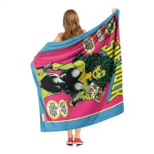 Marvel Comics; She Hulk Aggretsuko Comics Silk Touch Throw Blanket; 50 x 60