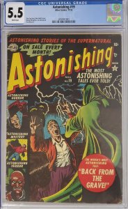 ASTONISHING #19 CGC 5.5 PRECODE HORROR ATLAS WHITE PAGES 