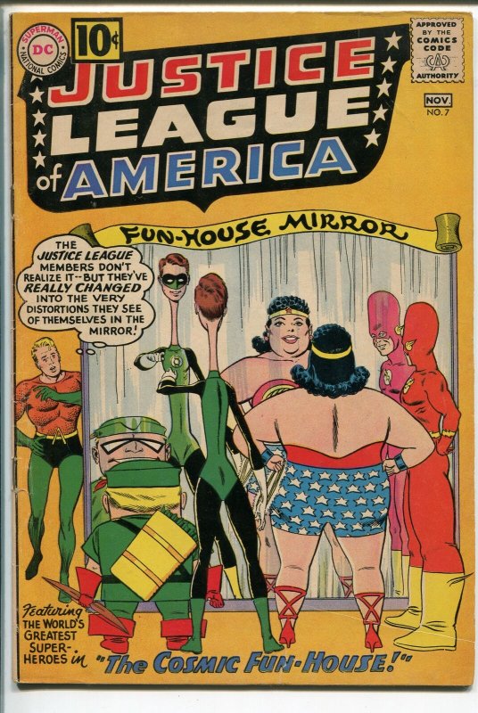 JUSTICE LEAGUE OF AMERICA  #7 1961-DC-WONDER WOMAN-FLASH-AQUAMAN-vg/fn 