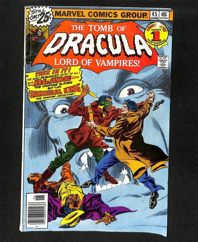 Tomb Of Dracula #45 Blade Battles Hannibal King 1st Deacon Frost!