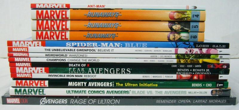 Lot of (15) Marvel TPBs - avengers - spider-man blue - runaways - (value: $240)