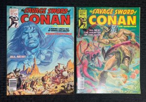 1978 SAVAGE SWORD OF CONAN Magazine #36 FN+ 65 #37 FN 6.0 LOT of 2