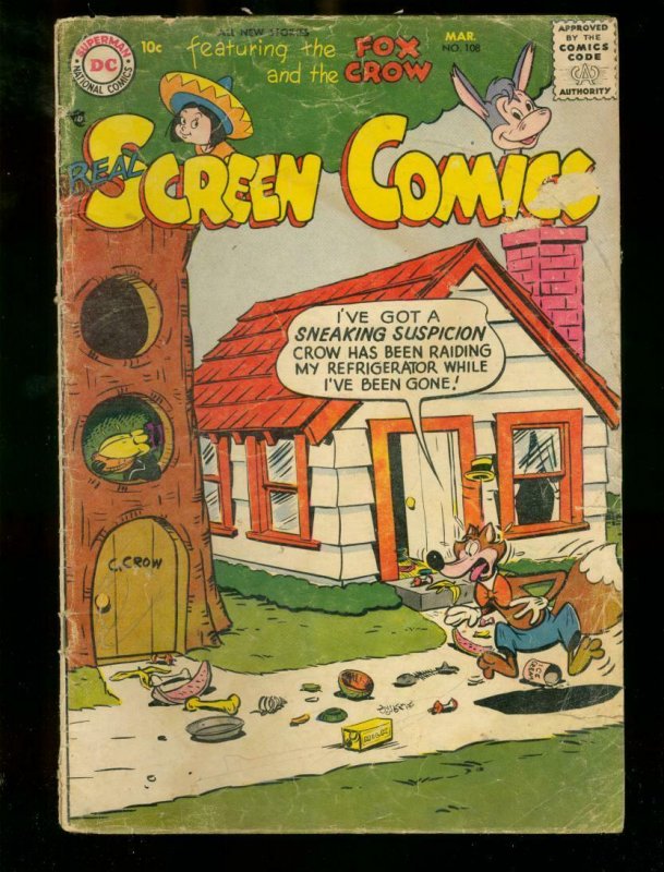 REAL SCREEN COMICS #108 1957 DC FOX AND CROW G-