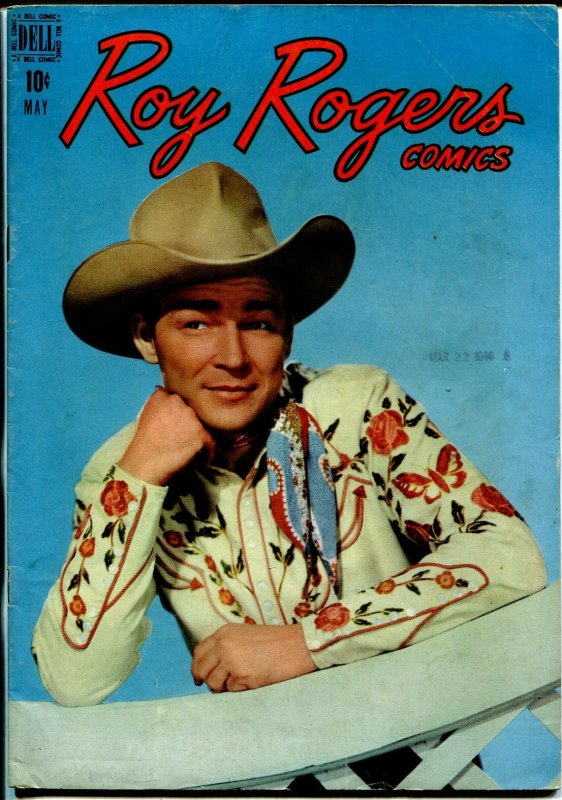 Roy Rogers #17 1949-Dell-photo cover-Haunted Cliffs-FN