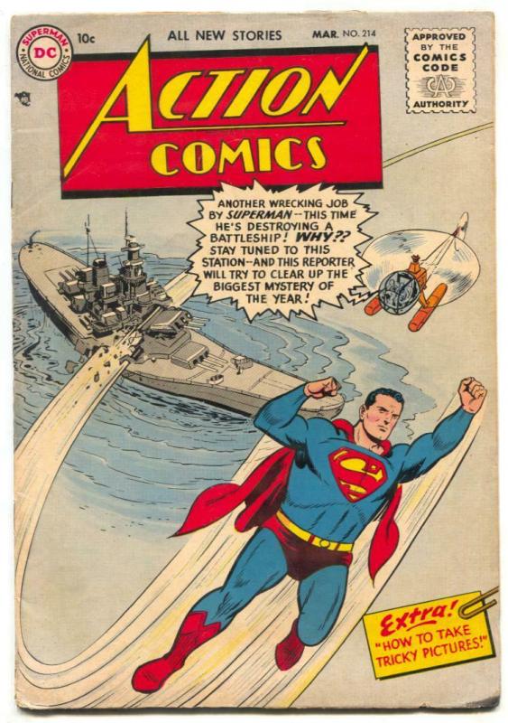 Action Comics #214 1956- DC Silver Age- Superman FN-