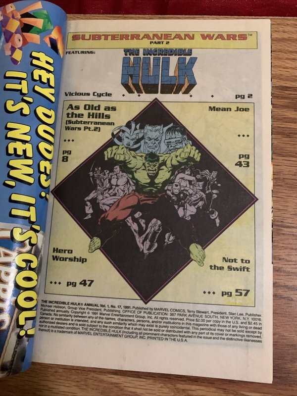 The Incredible Hulk Annual #17 1991, Marvel comics 