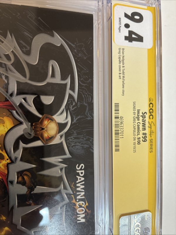 Spawn (2000) # 99 (CGC 9.4 SS) Signed Greg Capullo * Image Comics
