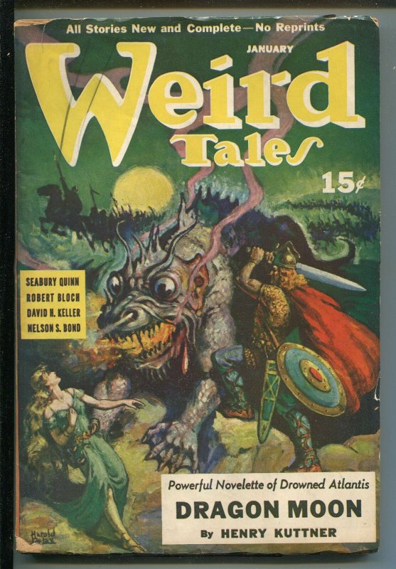 WEIRD TALES 01/1941-PULP-HENRY KUTTNER-DRAGON MOON-HANNES BOK-vg