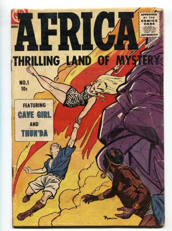 AFRICA #1-comic book-ME-BOB POWELL-CAVE GIRL-THUN'DA-vg