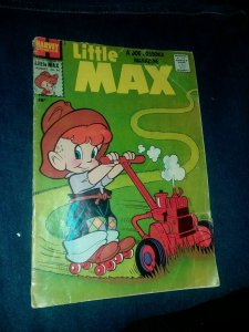 Little Max #54 harvey comics 1958 Joe Palooka roller skate lawn mower cover