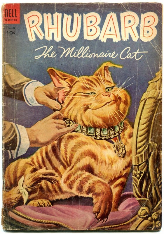 Four Color Comics #563 1954- Rhubarb the Millionaire Cat- Dell Comics G