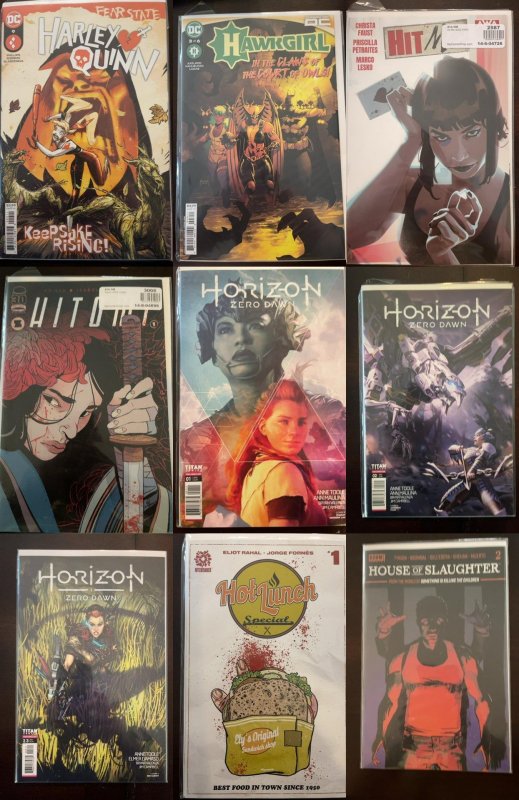 Lot of 9 Comics (See Description) Horizon Zero Dawn, Harley Quinn, Hawkgirl, ...