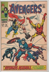 Avengers, The #58 (Sep-68) VF+ High-Grade Avengers (Thor, Iron Man, Captain A...