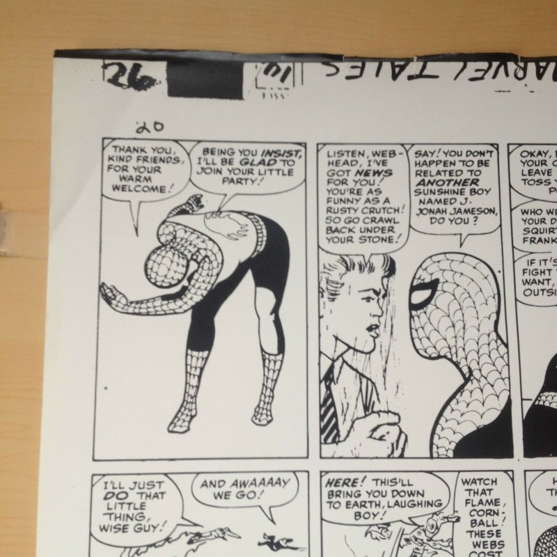 Spiderman Classics #9 P 26 Original Production Art STAT Marvel Lee Kirby & Ditko 