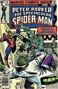 PETER PARKER THE SPECTACULAR SPIDER-MAN #34 LIZARD LIZARDS NM/M