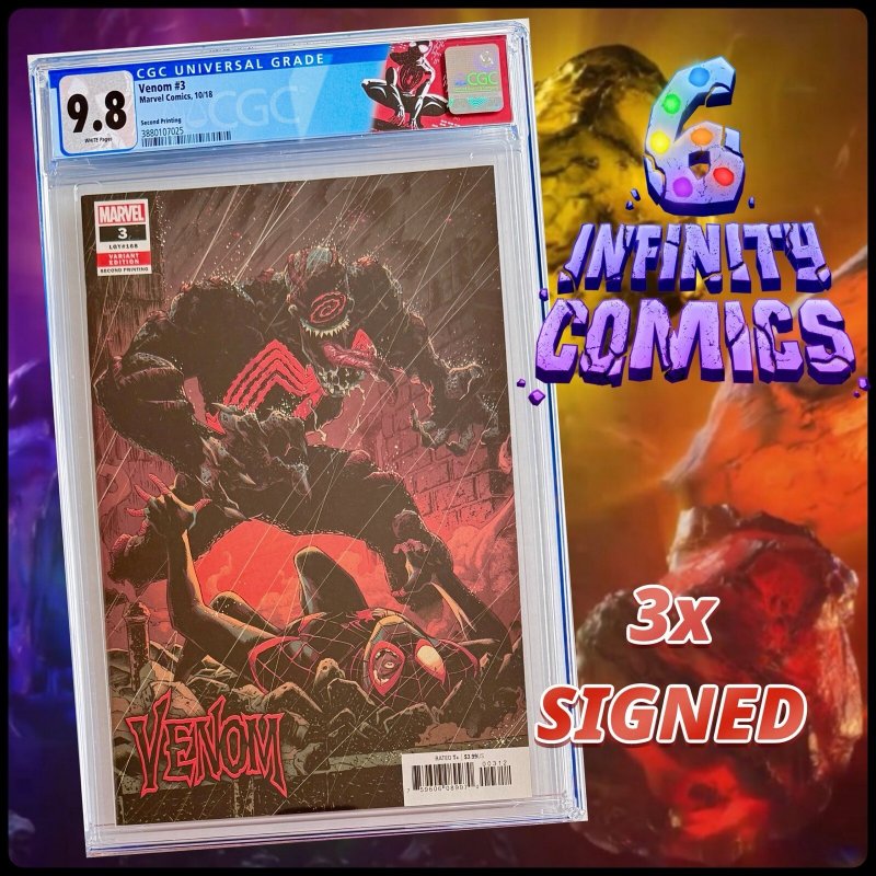 Venom #3  CGC 9.8 2nd Print ?️ 1st Knull ? Retired Miles Morales Custom Label
