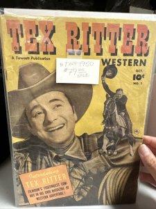 Tex Ritter A Fawcett Publication Golden Age Western No. 1 A1