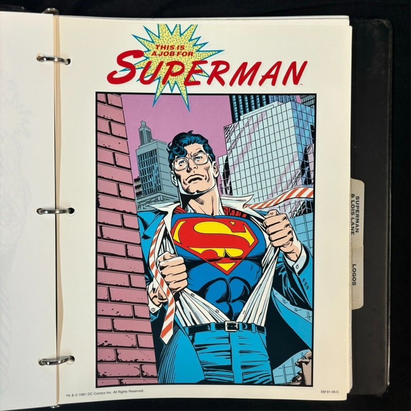 SUPERMAN 1991 STYLE GUIDE - MERCHANDISE PRODUCTION & CONCEPT ART - RARE HTF