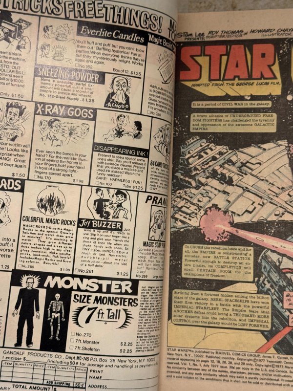 Star Wars #1 (1977) newstand copy - 1st Star Wars adaptation first pritn