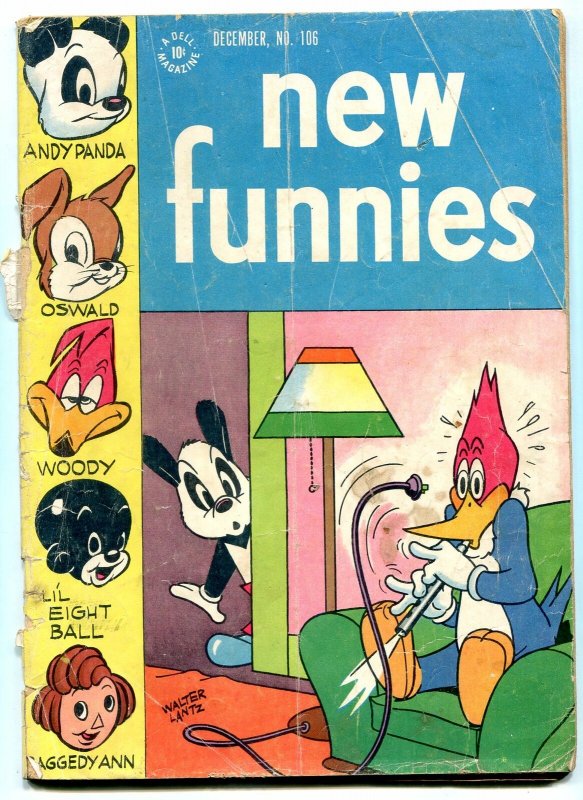 New Funnies #106 1945- Raggedy Ann- Li'l Eight Ball- Golden Age FAIR