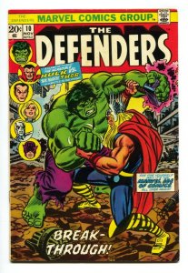 Defenders #10 1972-Thor vs. Hulk- Marvel comic book FN+