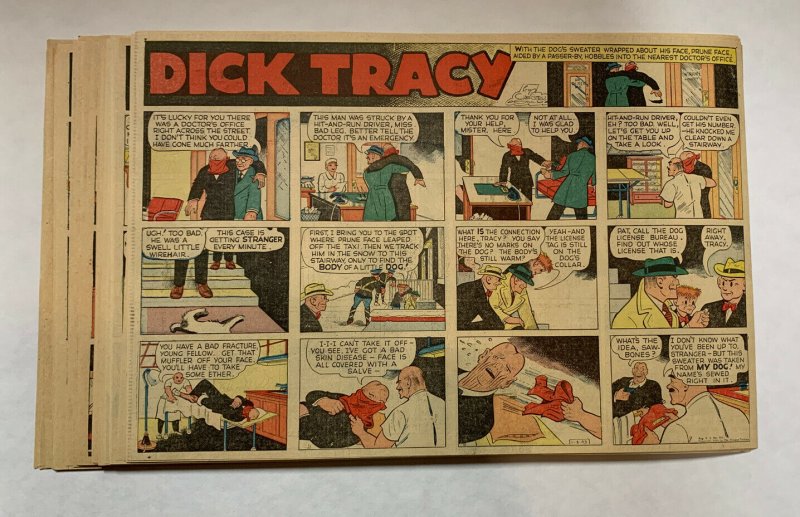 Dick Tracy Newspaper Comics Sundays 1943 Complete Year Great Shape 52 Total