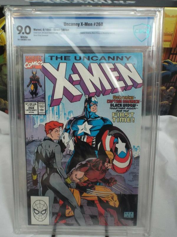 Uncanny X-Men #268 (1990) - CBCS 9.0 - Cap, Wolverine, Black Widow Cover