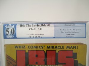 Ibis The Invincible #1 ~ Fawcett 1943 ~ PGX 5.0 VG/F ~ Origin of Ibis