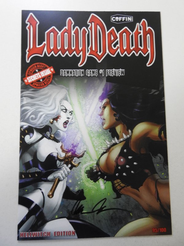 Lady Death Damnation Game #1 Preview Hellwitch Edition NM Cond! Signed W/ COA!