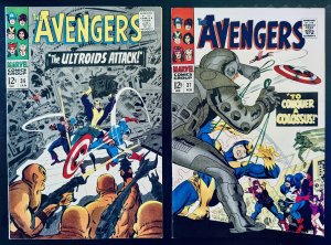 The Avengers #36 AND #37 (1967) 9.0