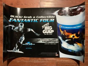 2007 FANTASTIC FOUR 31x18 Big Gulp 7/11 Promo Poster FVF 7.0 Rise Silver Surfer