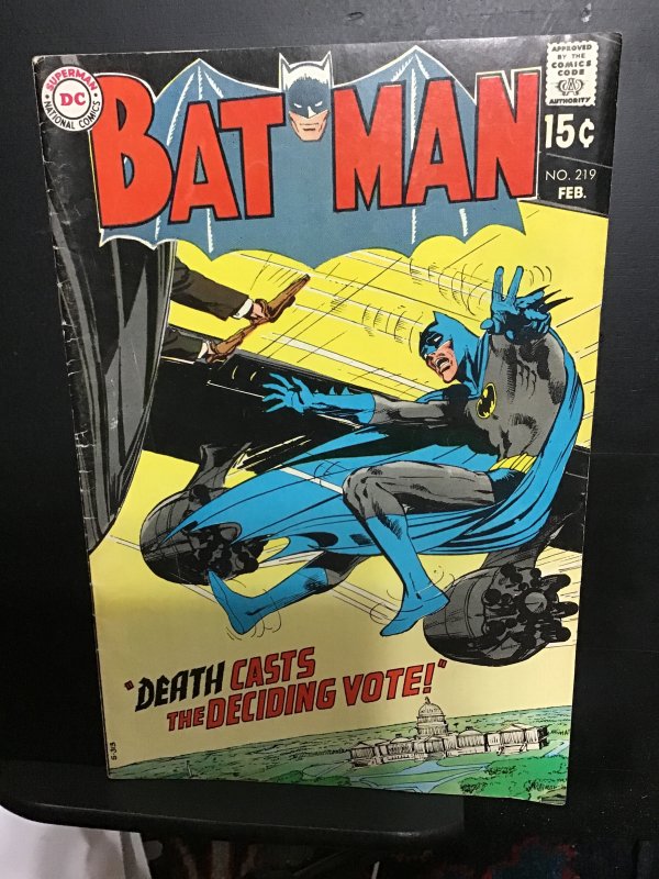 Batman #219 (1970) Mid-high-grade Neil Adams story and cover! FN/VF Oregon CERT!