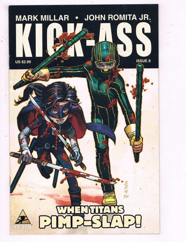 Kick Ass # 8 VF/NM Marvel Icon Limited Series 1st Print Mark Millar Romita BN2