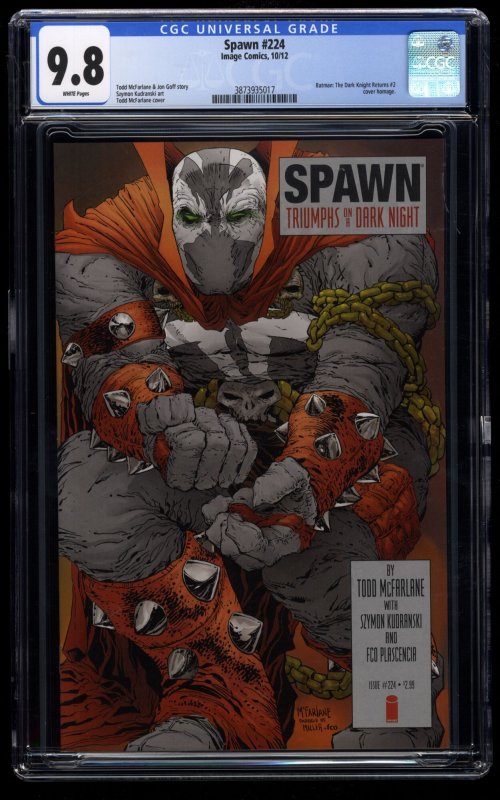 Spawn #224 CGC NM/M 9.8 White Pages Batman Dark Knight Returns Homage!